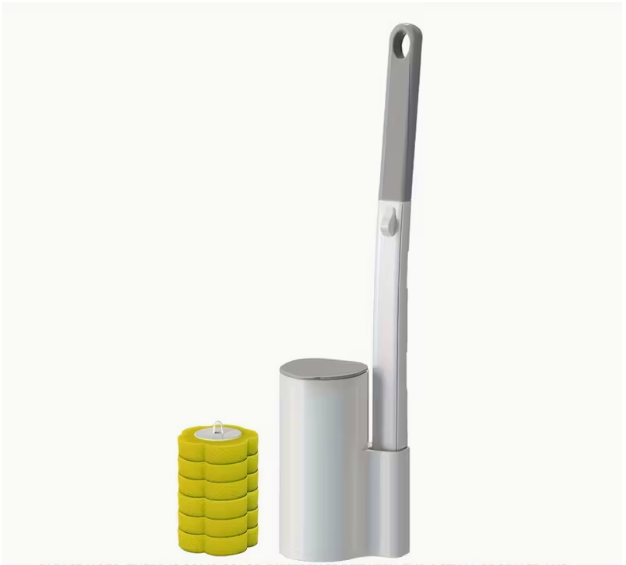 Disposable Toilet Cleaning Brush Set with Holder and Replacement Heads